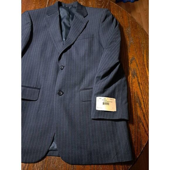 New 36R Grey Pinstripe Single Breast Suit Sports Coat Jacket Blazer NWT - Picture 3 of 7